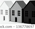 Monochrome paper house models - minimalist architecture in black, white, and gray 136778697