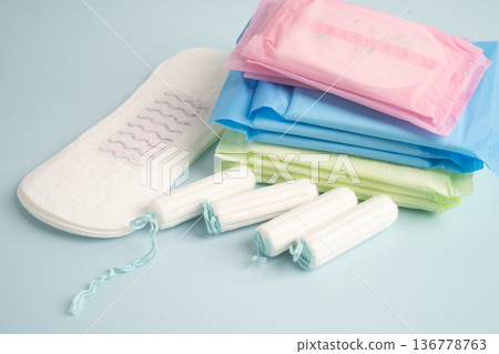 Sanitary hygiene set for woman menstrual period cycle protection. Sanitary hygiene set for woman menstrual period cycle protection. 136778763