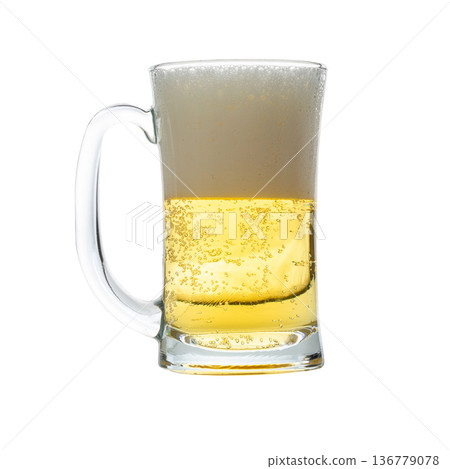 Glass of Cold Beer isolated on White background Glass of Cold Beer isolated on White background 136779078