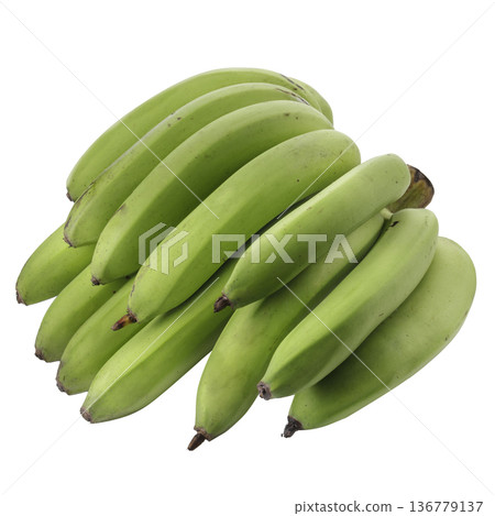 Raw banana isolated on a white background 136779137