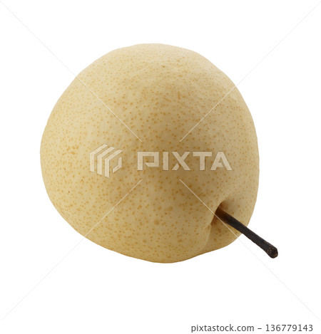 Crisp and Juicy Chinese Pear with Pale Yellow Skin isolated on a white background Crisp and Juicy Chinese Pear with Pale Yellow Skin isolated on a white background 136779143