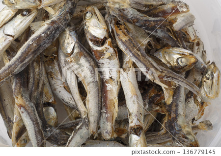 Nutritious Dried Fish Used as a Tasty and Healthy Food Option for Cats isolated on a white background Nutritious Dried Fish Used as a Tasty and Healthy Food Option for Cats isolated on a white background 136779145