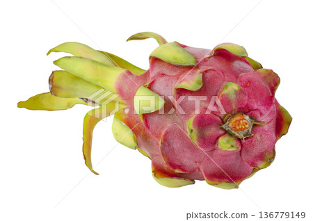 Fresh red dragon fruit whole isolated on a white background 136779149