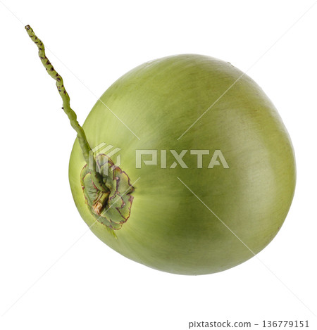 green coconut isolated on a white background green coconut isolated on a white background 136779151