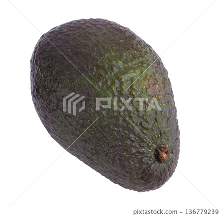 Avocado is a natural food with multivitamins isolated on a white background. 136779239