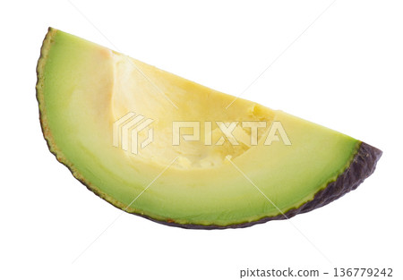 Half of fresh avocado is a natural food with multivitamins isolated on a white background. Half of fresh avocado is a natural food with multivitamins isolated on a white background. 136779242