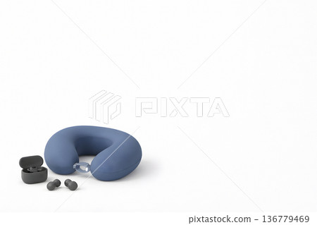舒適旅行用品耳機 3D 背景風景邊距 136779469