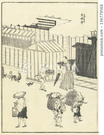 Illustrated Guide to Famous Places of Edo: Main Water Well 136779568