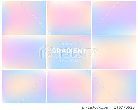 Marshmallow and candy mesh gradients. 136779622