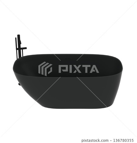 bathtub isolated on a transparent background, 3D illustration, and a CG render bathtub isolated on a transparent background, 3D illustration, and a CG render 136780355