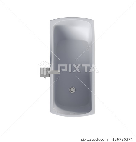 bathtub isolated on a transparent background, 3D illustration, and a CG render bathtub isolated on a transparent background, 3D illustration, and a CG render 136780374