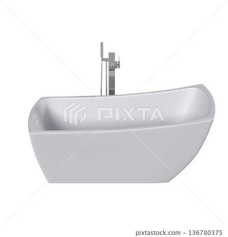 bathtub isolated on a transparent background, 3D illustration, and a CG render bathtub isolated on a transparent background, 3D illustration, and a CG render 136780375