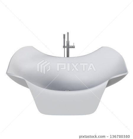 bathtub isolated on a transparent background, 3D illustration, and a CG render bathtub isolated on a transparent background, 3D illustration, and a CG render 136780380
