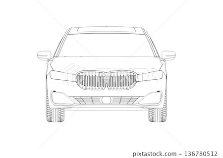car outline drawing, sketch, contour image car outline drawing, sketch, contour image 136780512