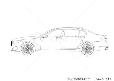car outline drawing, sketch, contour image car outline drawing, sketch, contour image 136780513