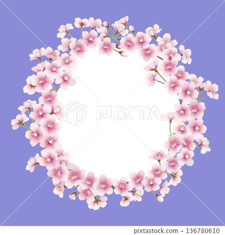 Cherry blossom wreath (light purple, transparent inside) 136780610