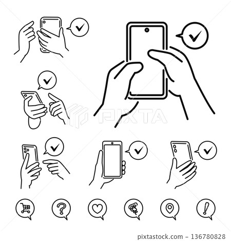 Hand to operate mobile phone 136780828