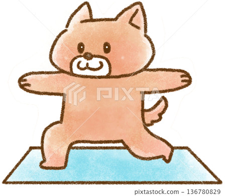 側向狗狗做瑜珈姿勢 側向狗狗做瑜珈姿勢 136780829