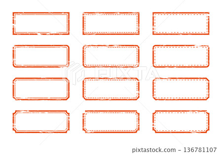 Small red border stamp set Small red border stamp set 136781107