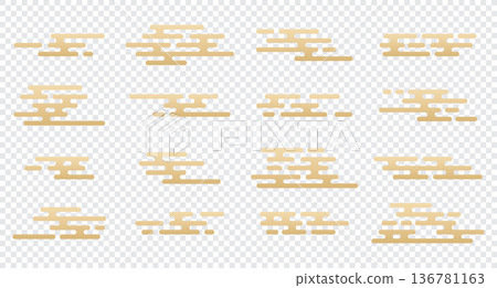 Set of chinese cloud icon. Set of japanese cloud. Asian clouds. Decorative elements for design. Vector illustration Set of chinese cloud icon. Set of japanese cloud. Asian clouds. Decorative elements for design. Vector illustration 136781163