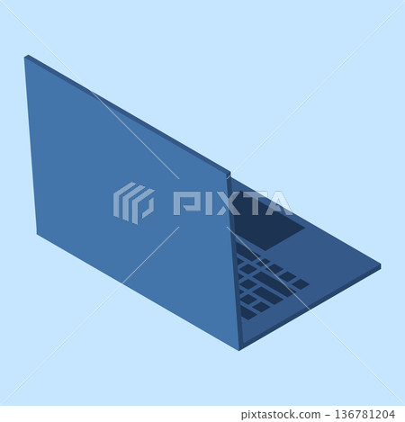Isometric laptop. Isometric laptop backside. Programming on laptop concept. Isometric technology. Vector illustration Isometric laptop. Isometric laptop backside. Programming on laptop concept. Isometric technology. Vector illustration 136781204