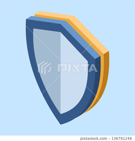 Isometric shield. Isometric internet security shield. Network data security. Cyber data security. Protection network security. Isometric technology 136781248