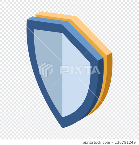 Isometric shield. Isometric internet security shield. Network data security. Cyber data security. Protection network security. Isometric technology 136781249