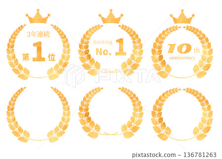 月桂花環週年紀念徽章插圖套裝 月桂花環週年紀念徽章插圖套裝 136781263
