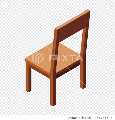 Isometric chair. Wooden chair. Isometric dining room furniture. Isometric furniture 136781327