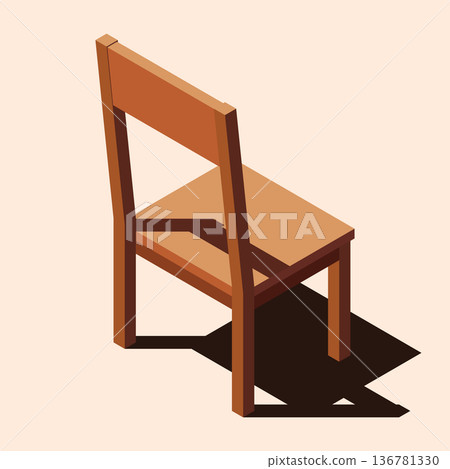 Isometric chair. Wooden chair. Isometric dining room furniture. Isometric furniture 136781330