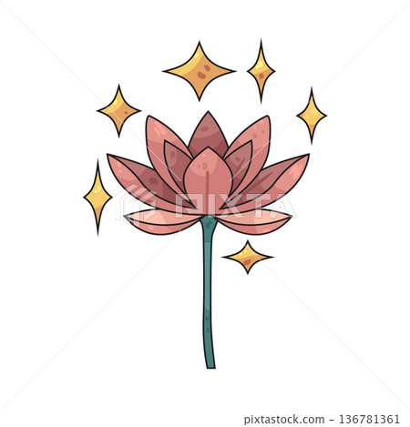 Illustration of flower with sparkle 136781361