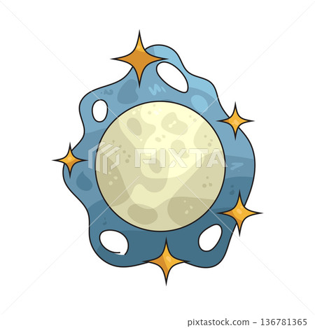 Illustration of moon with sparkle Illustration of moon with sparkle 136781365