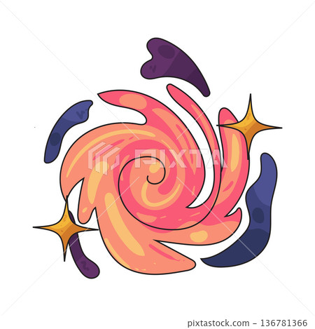 Illustration of galaxy with sparkle Illustration of galaxy with sparkle 136781366