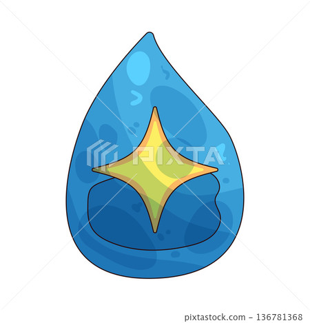 Illustration of water drop with sparkle Illustration of water drop with sparkle 136781368