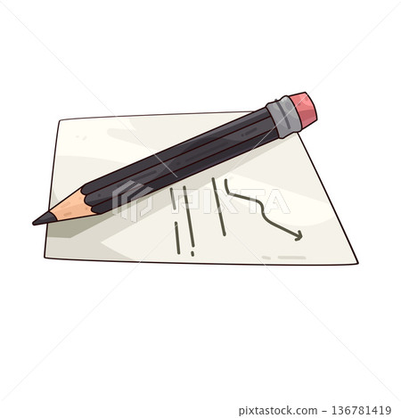 Illustration of Pencil and paper Illustration of Pencil and paper 136781419