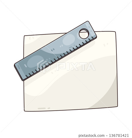 Illustration of ruler and paper 136781421