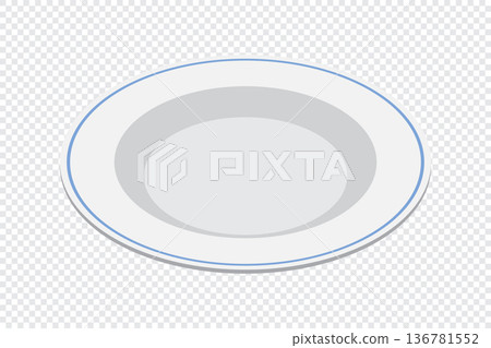 Isometric plate. Empty plate. Isometric cutlery. Isometric tableware. Vector illustration Isometric plate. Empty plate. Isometric cutlery. Isometric tableware. Vector illustration 136781552