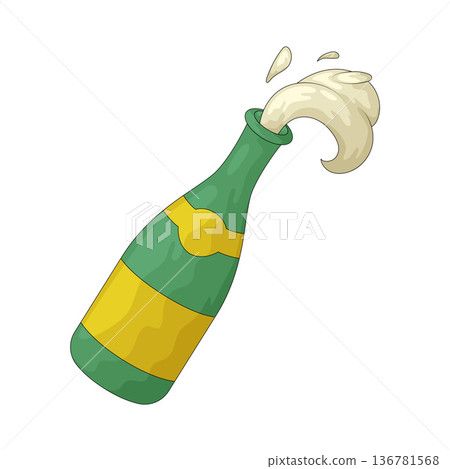 Illustration of beer bottle 136781568