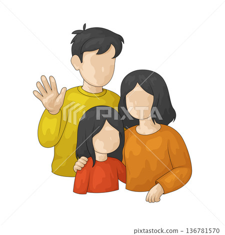 Illustration of happy family Illustration of happy family 136781570