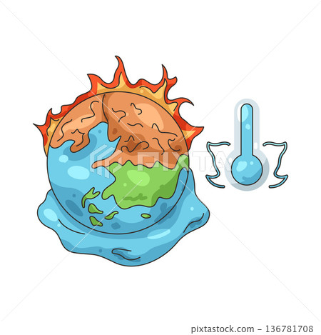 Illustration of Global warming Illustration of Global warming 136781708