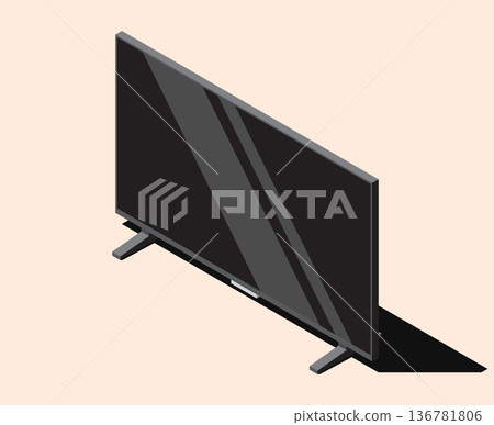 Isometric modern TV. Isometric led TV. Home television. Realistic smart led tv with shadow Isometric modern TV. Isometric led TV. Home television. Realistic smart led tv with shadow 136781806