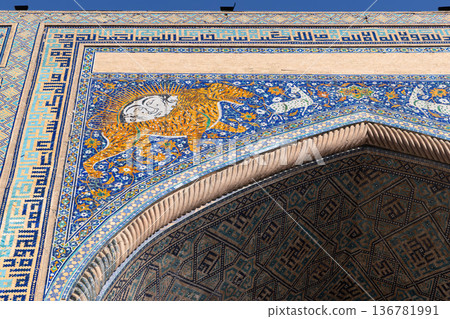 The madrasah in the Registan Square of Samarkad The madrasah in the Registan Square of Samarkad 136781991