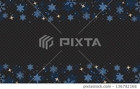 Snowflakes horizontal seamless pattern. Winter holidays theme. Seamless background with snowflakes. Design for decorations, prints, cards Snowflakes horizontal seamless pattern. Winter holidays theme. Seamless background with snowflakes. Design for decorations, prints, cards 136782168
