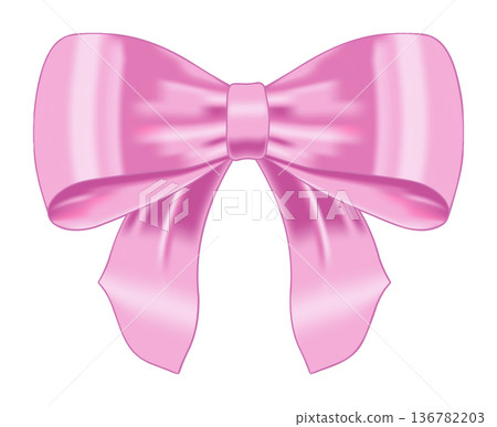 Realistic pink bow. Satin decorative golden bow. Element for decoration gifts, greetings, holidays. Vector illustration Realistic pink bow. Satin decorative golden bow. Element for decoration gifts, greetings, holidays. Vector illustration 136782203