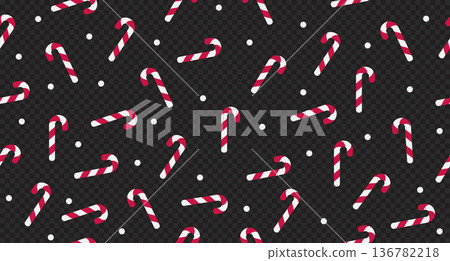 Candy cane seamless pattern. Red and white striped candy canes pattern. Season greetings wallpaper. New year background Candy cane seamless pattern. Red and white striped candy canes pattern. Season greetings wallpaper. New year background 136782218