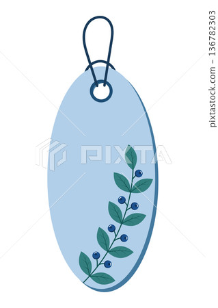 Gift winter tag. Gift tag with plant and floral. Sale promotion and gift card. Vector illustration Gift winter tag. Gift tag with plant and floral. Sale promotion and gift card. Vector illustration 136782303