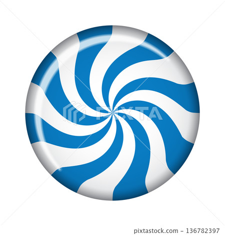 Striped sugar candy. Striped peppermint candy isolated. Illustration for new years day, winter holiday, dessert, new years event Striped sugar candy. Striped peppermint candy isolated. Illustration for new years day, winter holiday, dessert, new years event 136782397