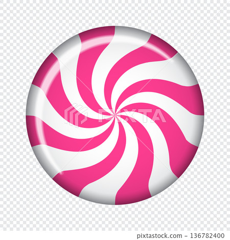 Striped sugar candy. Striped peppermint candy isolated. Illustration for new years day, winter holiday, dessert, new years event Striped sugar candy. Striped peppermint candy isolated. Illustration for new years day, winter holiday, dessert, new years event 136782400