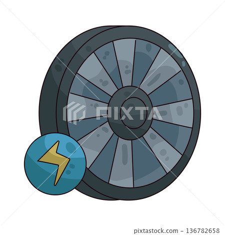 Illustration of turbine Illustration of turbine 136782658