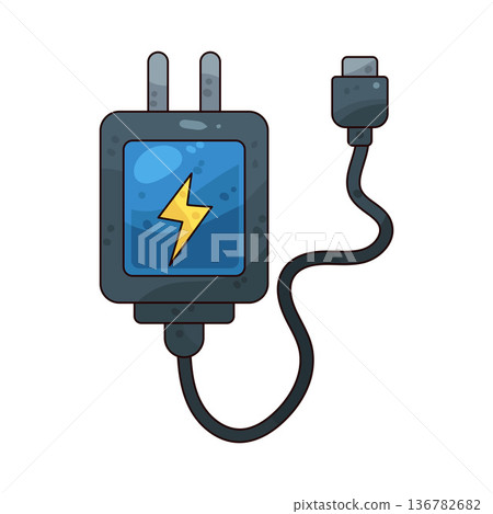 Illustration of charger supplies Illustration of charger supplies 136782682